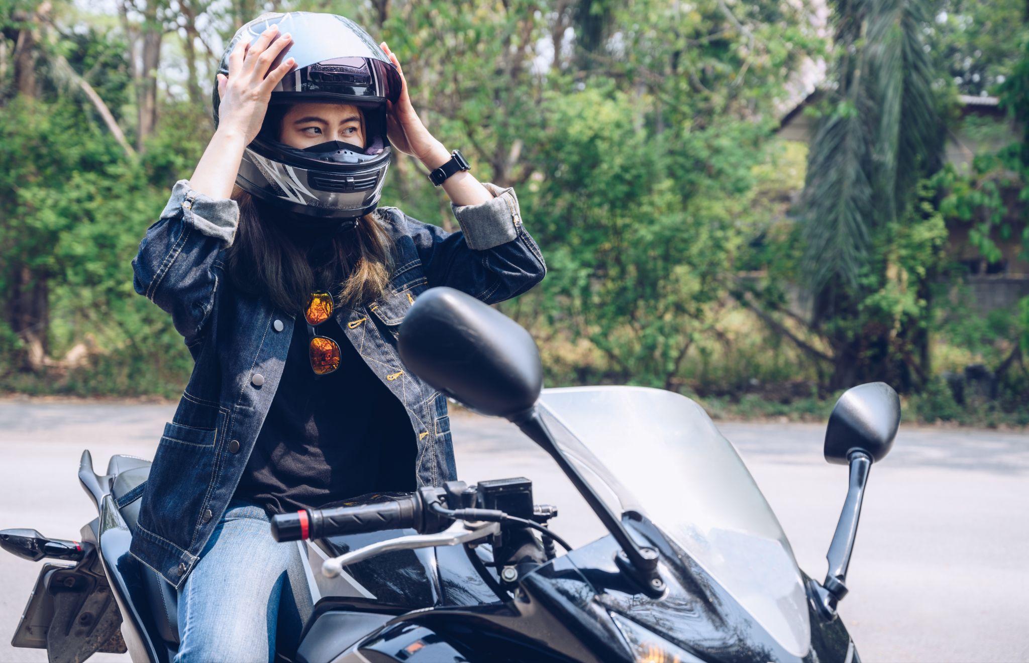 Always wise to wear a helmet when riding a motorcycle